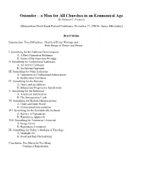 Osiander – a Man for All Churches in an Ecumenical Age by Edward C