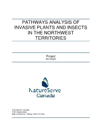 Pathways Analysis of Invasive Plants and Insects in the Northwest Territories