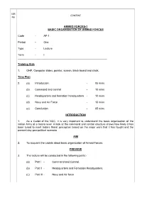 Ss 1.1 Basic Org of Armed Forces and Army