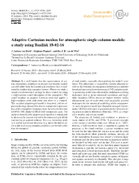 Adaptive Cartesian Meshes for Atmospheric Single-Column Models: a Study Using Basilisk 18-02-16