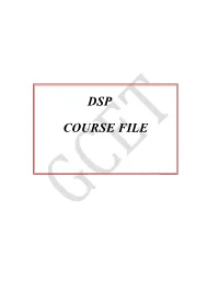 Dsp Course File