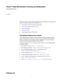 Merchandise Planning and Optimization Licensing Information