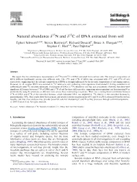 Natural Abundance D N and D C of DNA Extracted from Soil
