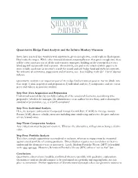 Quantitative Hedge Fund Analysis and the Infinite Monkey Theorem