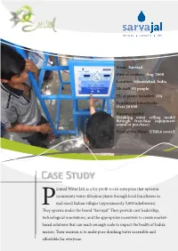 Sarvajal Case Study