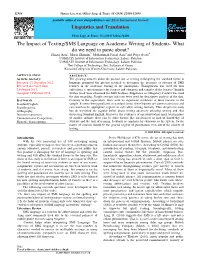 The Impact of Texting/SMS Language on Academic Writing of Students