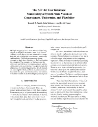 The Self-4.0 User Interface: Manifesting a System-Wide Vision of Concreteness, Uniformity, and Flexibility