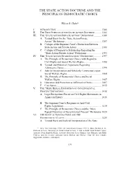 The State Action Doctrine and the Principle of Democratic Choice