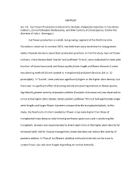 ABSTRACT GU, YU. Cut Flower Production and Economic Analysis