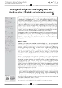 Coping with Religious-Based Segregation and Discrimination: Efforts in an Indonesian Context