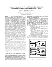 Design and Construction of a PC-Based Stack Machine Simulator for Undergraduate Computer Science & Engineering Courses