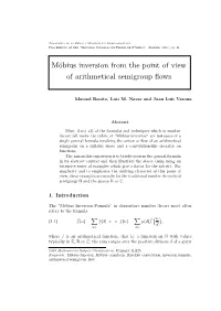 Möbius Inversion from the Point of View of Arithmetical Semigroup Flows
