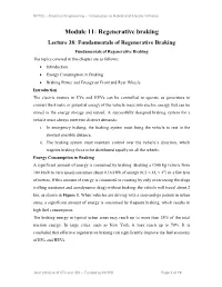 Module 11: Regenerative Braking