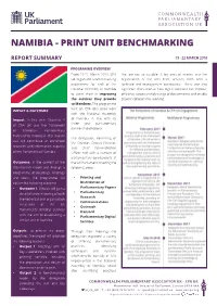 Namibia - Print Unit Benchmarking