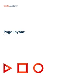 Page Layout Version 7.18 This Documentation Is Provided Under Restrictions on Use and Are Protected by Intellectual Property Laws