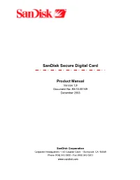 Sandisk Secure Digital Card