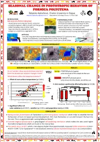 Seasonal Change in Phototropic Behavior Of