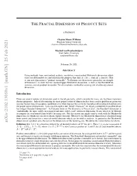 The Fractal Dimension of Product Sets