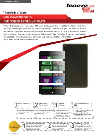 Thinkpad Tablet 8 20BN003SGE