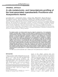And Transcriptomic-Profiling of the Host-Associated Cyanobacteria Prochloron and Acaryochloris Marina