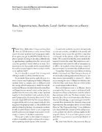 Base, Superstructure, Aesthetic Level: Further Notes on a Theory