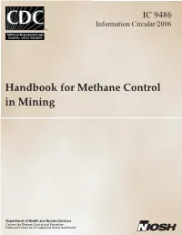 Handbook for Methane Control in Mining