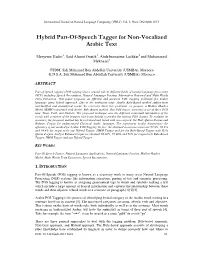 Hybrid Part-Of-Speech Tagger for Non-Vocalized Arabic Text