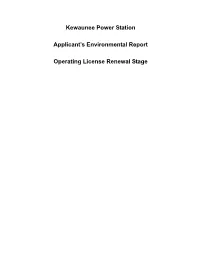 Kewaunee Power Station Applicant's Environmental Report Operating