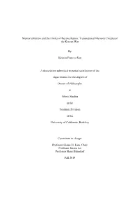 Memorialization and the Limits of Reconciliation: Transnational Memory Circuits of the Korean War