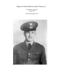 Papers of John Monroe (Jack) Owens, Jr