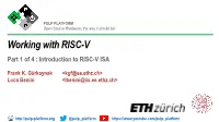 Part 1 of 4 : Introduction to RISC-V ISA