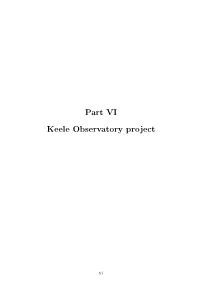 Part VI Keele Observatory Project