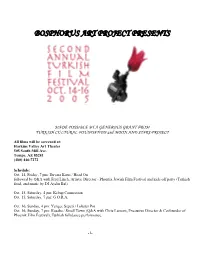 Bosphorus Art Project Presents