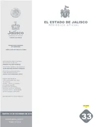 El Estado De Jalisco P E R I Ó D I C O O F I C I a L