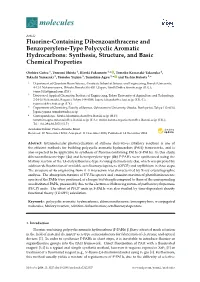 Fluorine-Containing Dibenzoanthracene and Benzoperylene-Type Polycyclic Aromatic Hydrocarbons: Synthesis, Structure, and Basic Chemical Properties