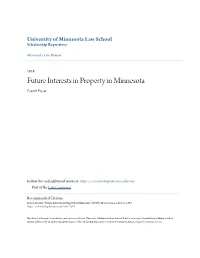 Future Interests in Property in Minnesota Everett Rf Aser