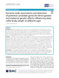 Genome-Wide Associations and Detection of Potential Candidate