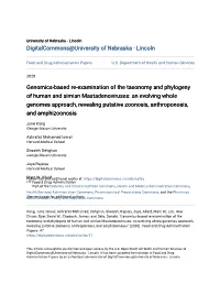 Genomics-Based Re-Examination of the Taxonomy and Phylogeny Of
