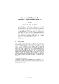 How Artificial Is Intelligence in AI? Arguments for a Non-Discriminatory Turing Test?