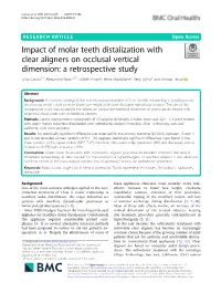 Impact of Molar Teeth Distalization with Clear Aligners on Occlusal Vertical