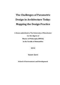 The Challenges of Parametric Design in Architecture Today: Mapping the Design Practice