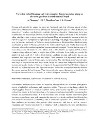 Variation in Leaf Biomass and Fruit Output of Juniperus Indica Along an Elevation Gradient in North-Central Nepal A
