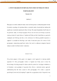 A New Paradigm of Reparation for Victims of Child