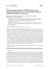 Accuracy Improvement of DGPS for Low-Cost Single-Frequency Receiver Using Modified Flächen Korrektur Parameter Correction