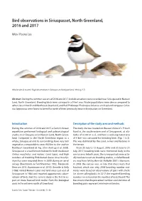 Bird Observations in Siriuspasset, North Greenland, 2016 and 2017
