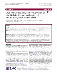 Local Knowledge, Use, and Conservation of Wild Birds in The