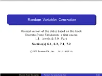 Random Variables Generation
