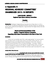 Regional Advisory Committees' Unabridged 2015-16 Reports