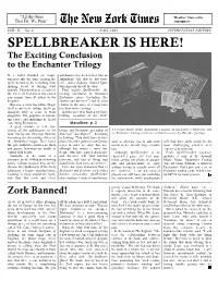 SPELLBREAKER IS HERE! the Exciting Conclusion to the Enchanter Trilogy