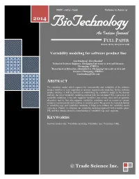 Variability Modeling for Software Product Line
